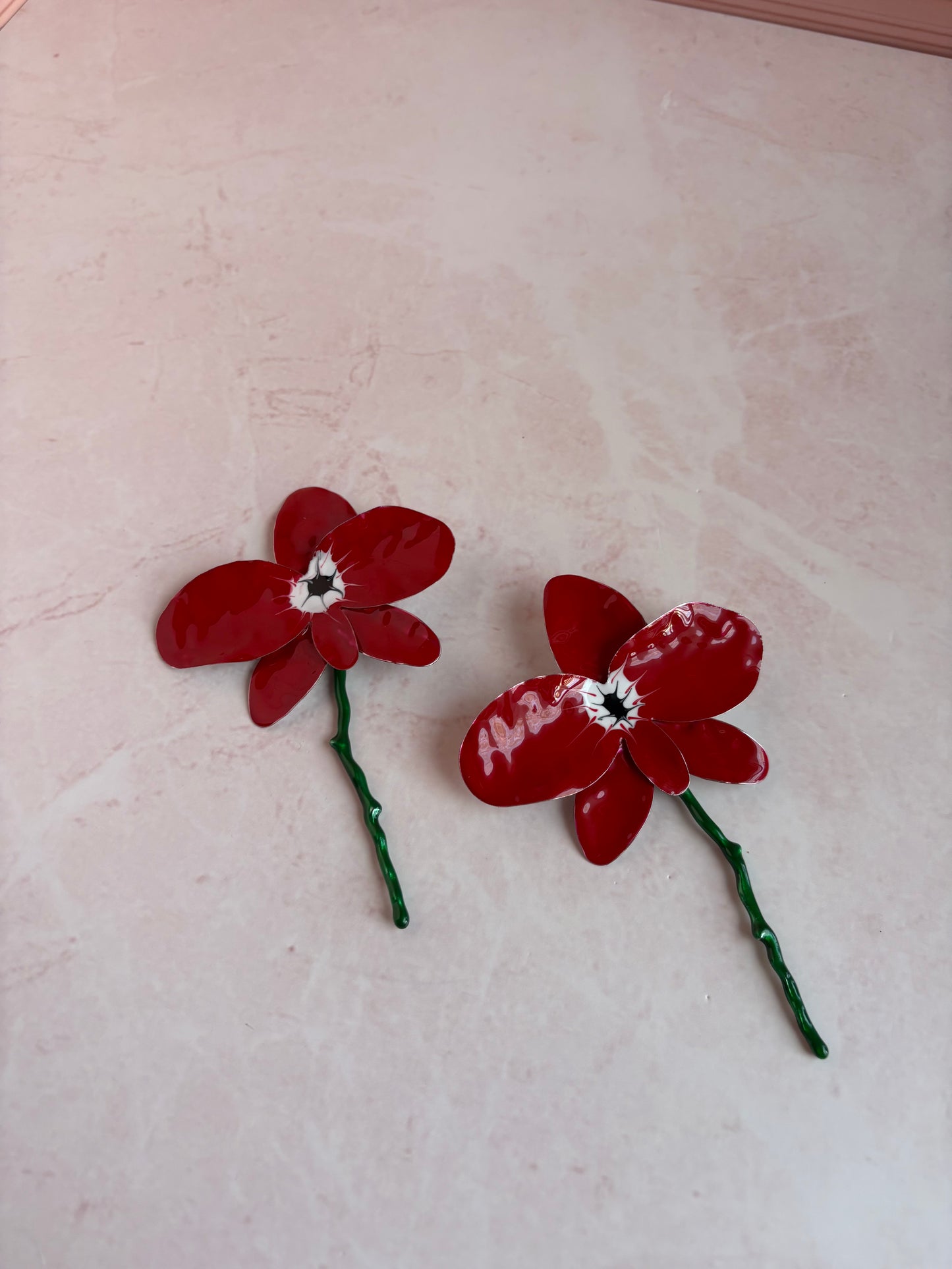 Red daffodil Earrings