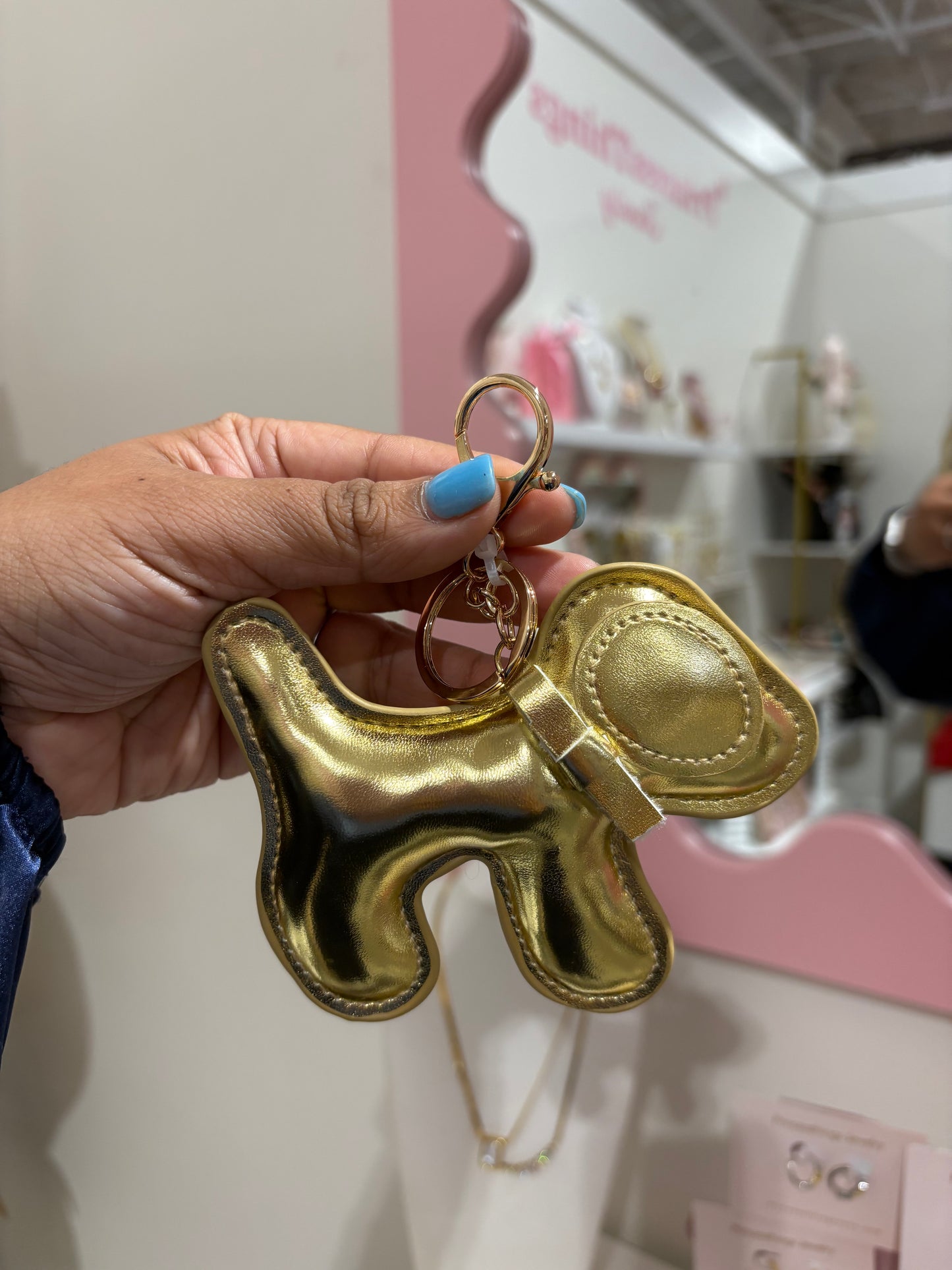 Gold dog keychain