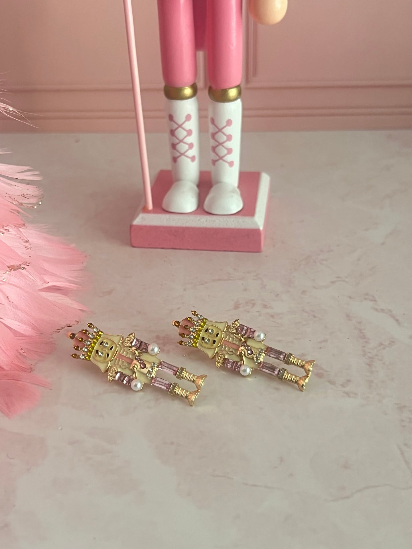 Nutcracker Earrings Pink