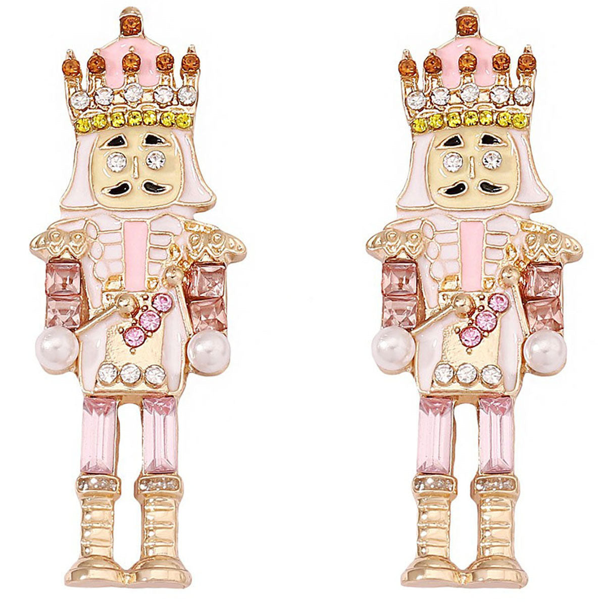 Nutcracker Earrings Pink