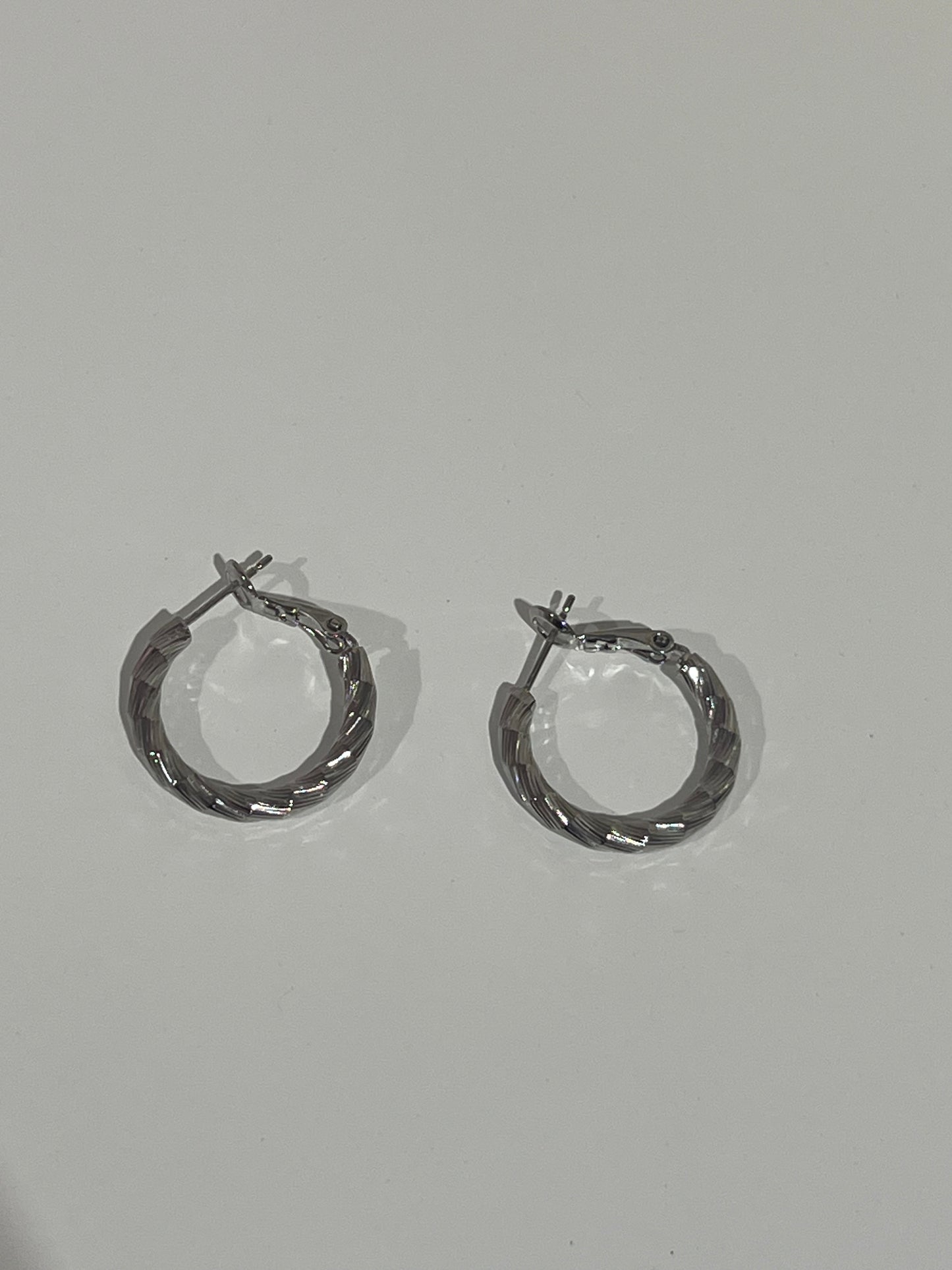 Shiny silver hoop