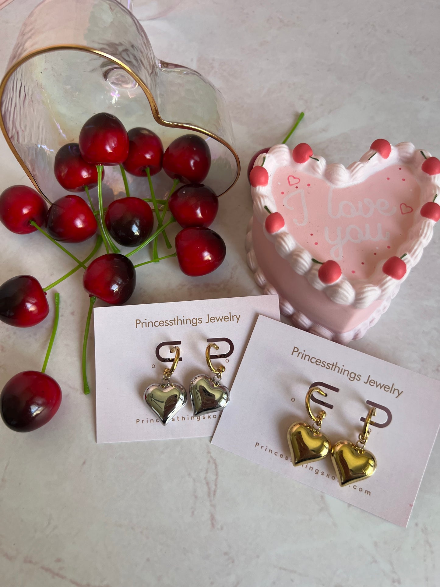 Mixed metals Heart Earrings