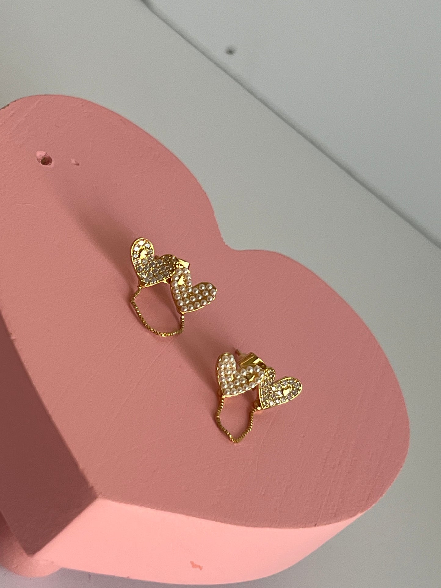Double Heart Gold Dipped Earring