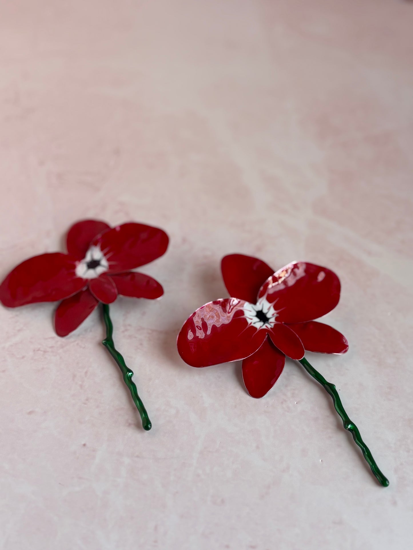 Red daffodil Earrings