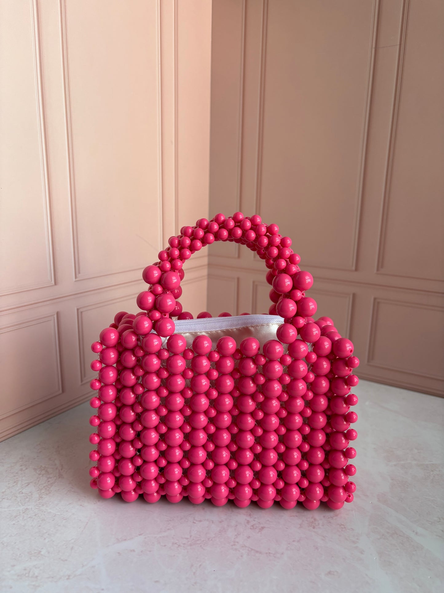 Fuchsia beaded purse