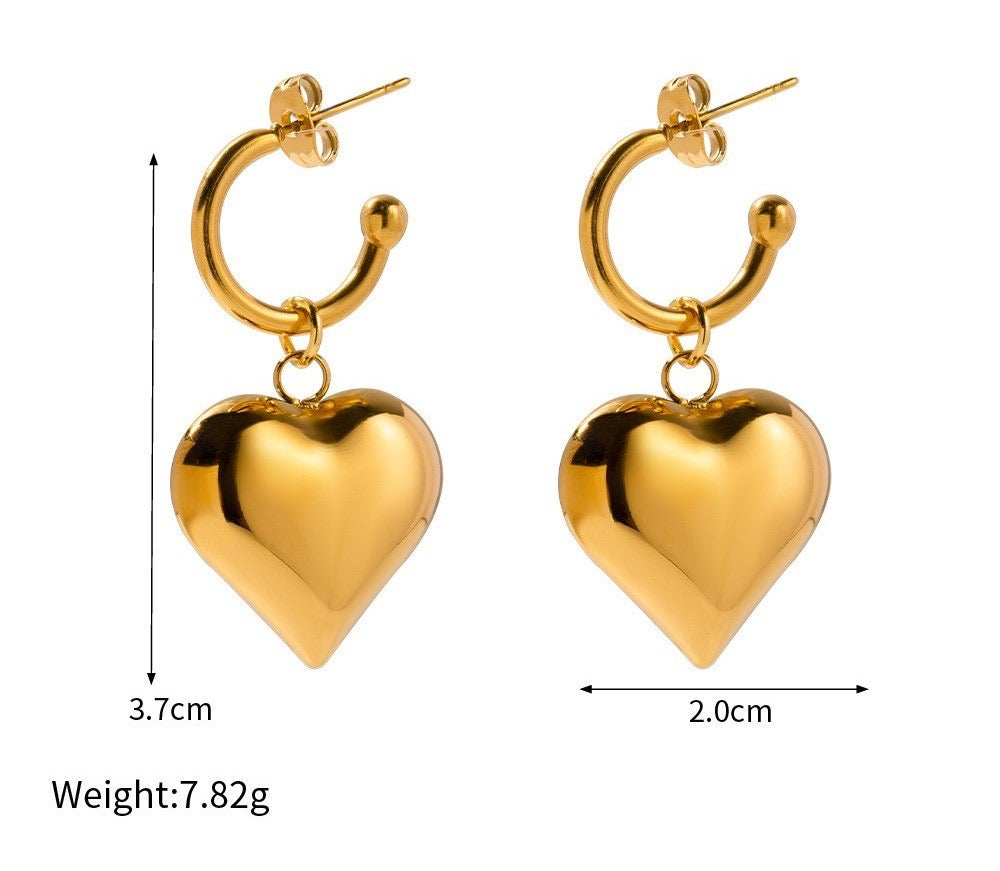Mixed metals Heart Earrings