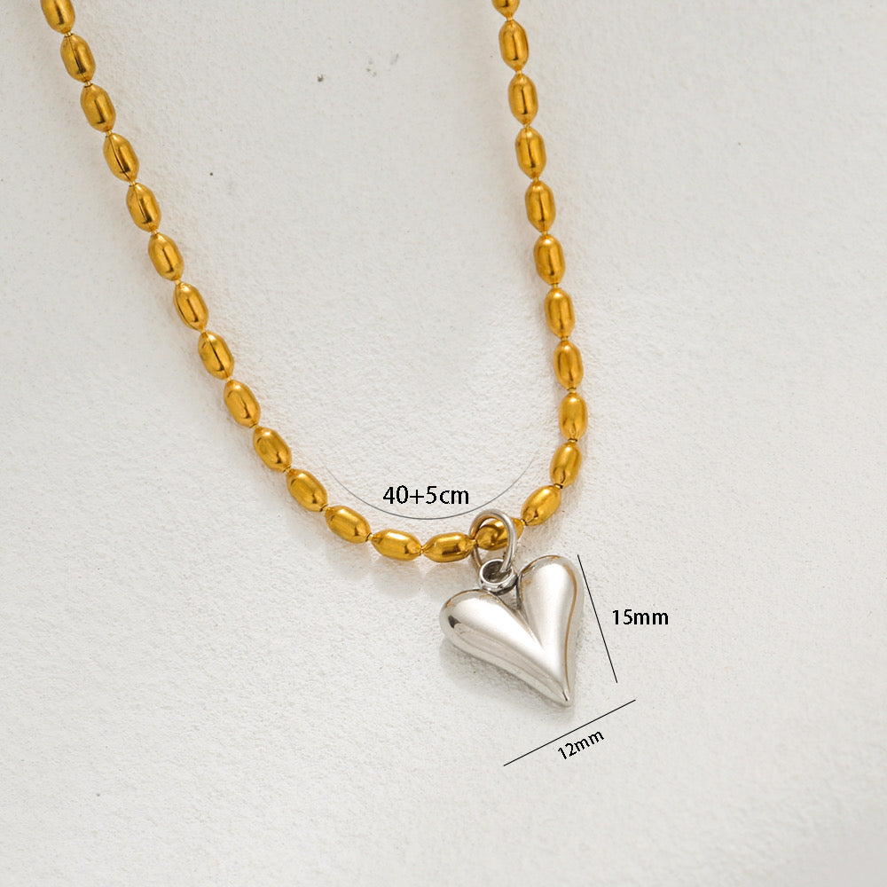 Mixed Metals Heart Necklace