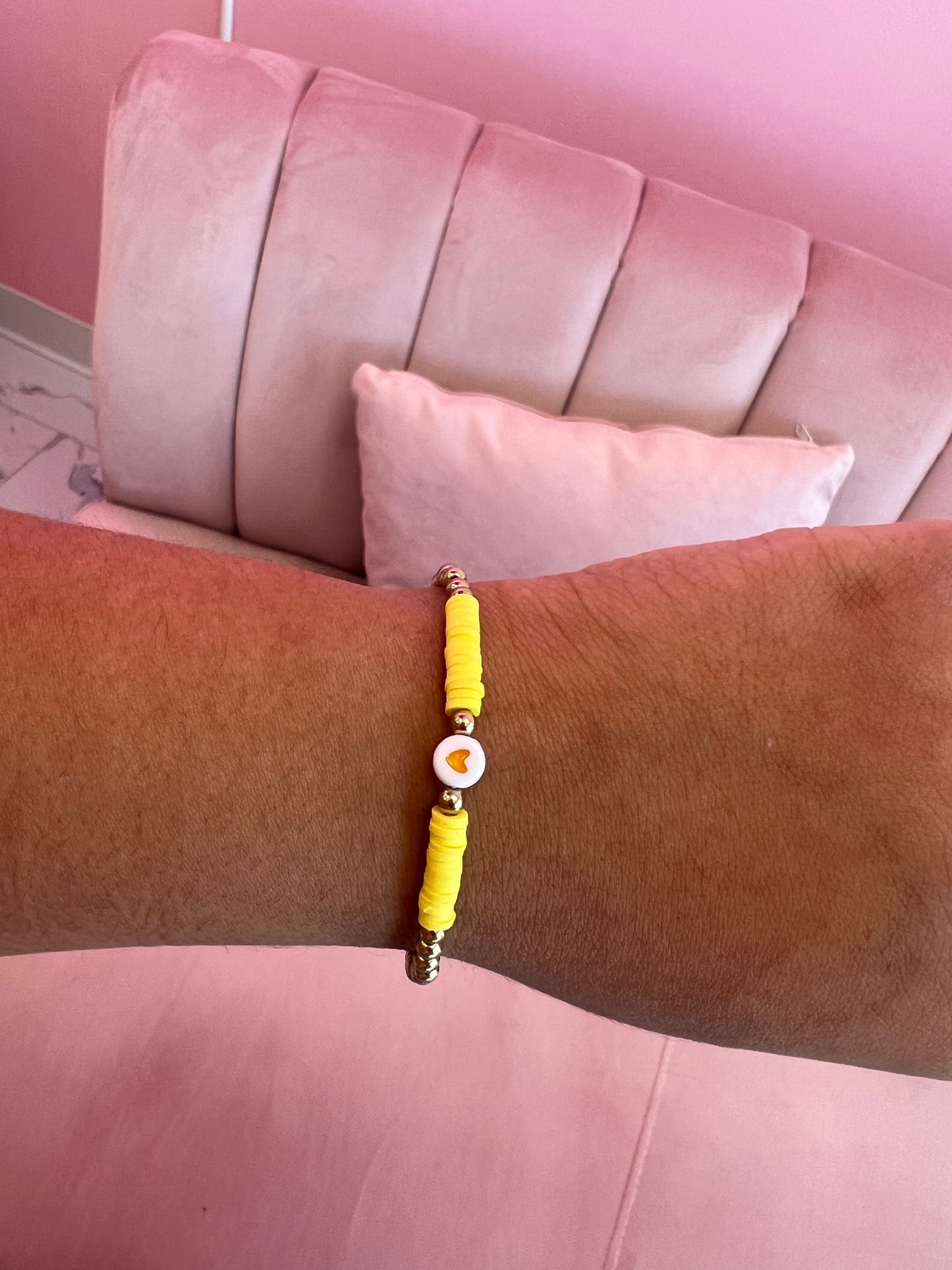 Yellow Bracelet Heart Detail
