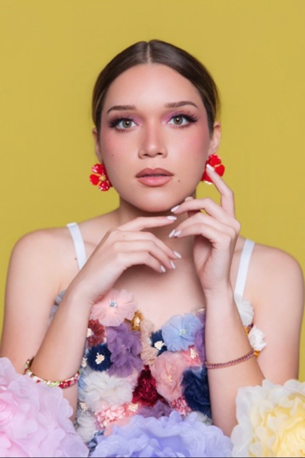 Amelia Red Flower Earrings