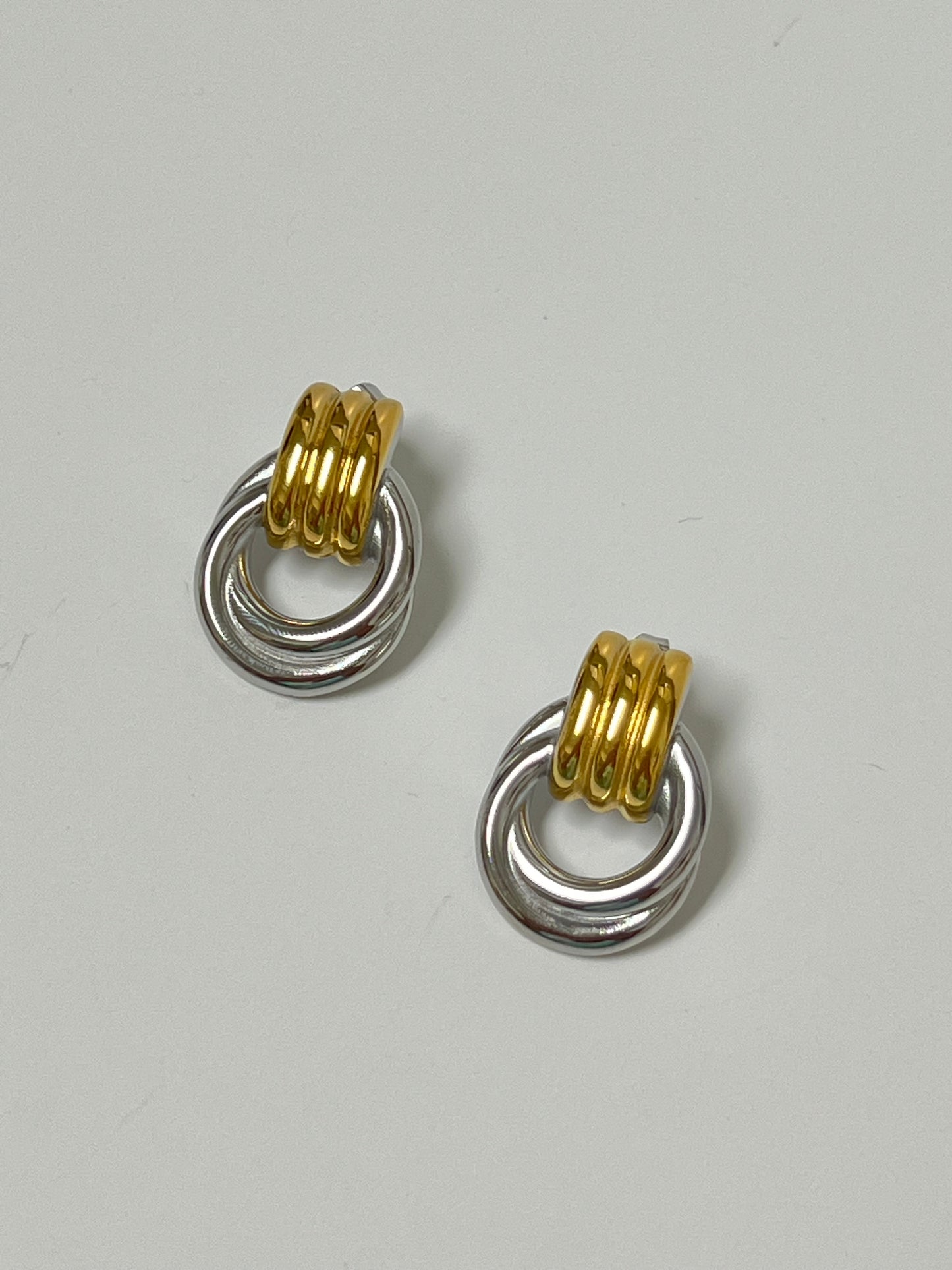 Mixed Metals Circle Earrings