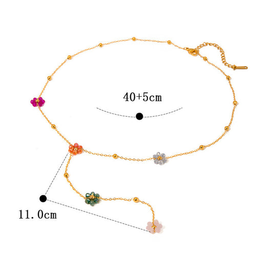 Flowers Dainty Hanging Necklace