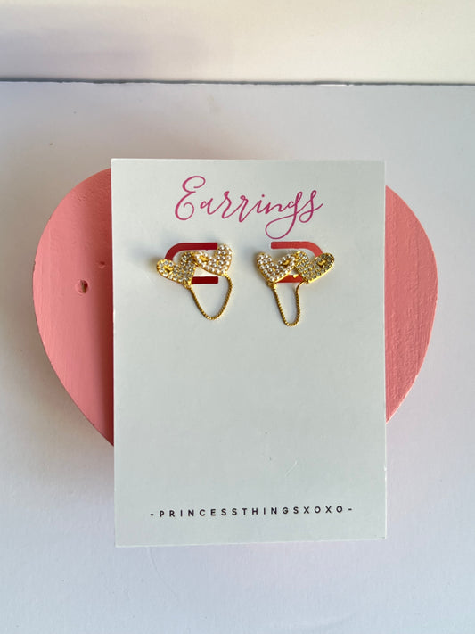 Double Heart Gold Dipped Earring