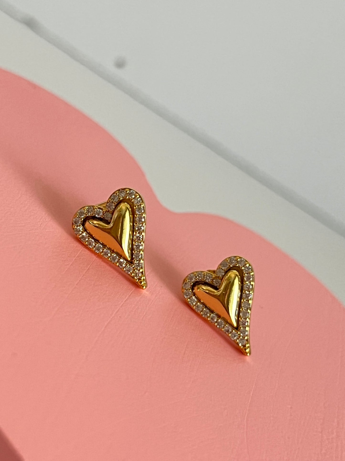 Heart Stud Gold Dipped