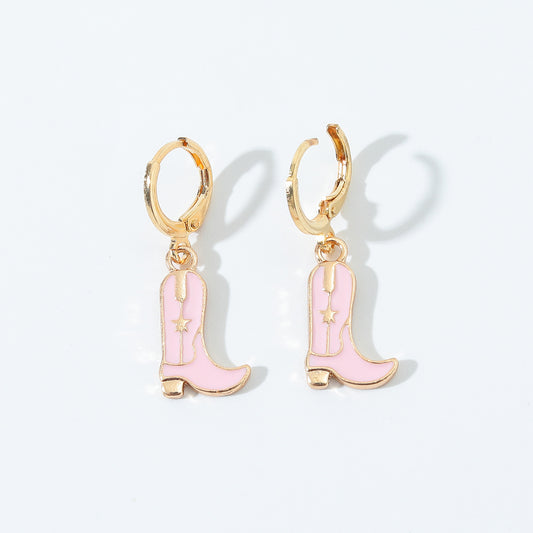 Cowgirl boot earrings