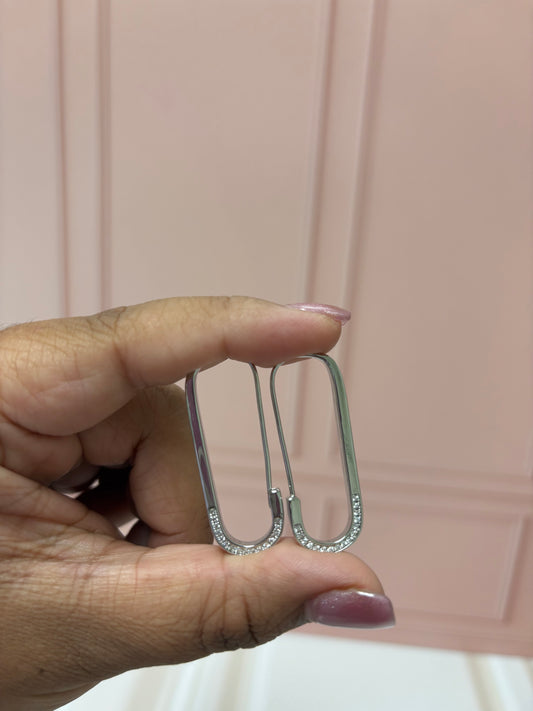 Paperclip Silver Earring