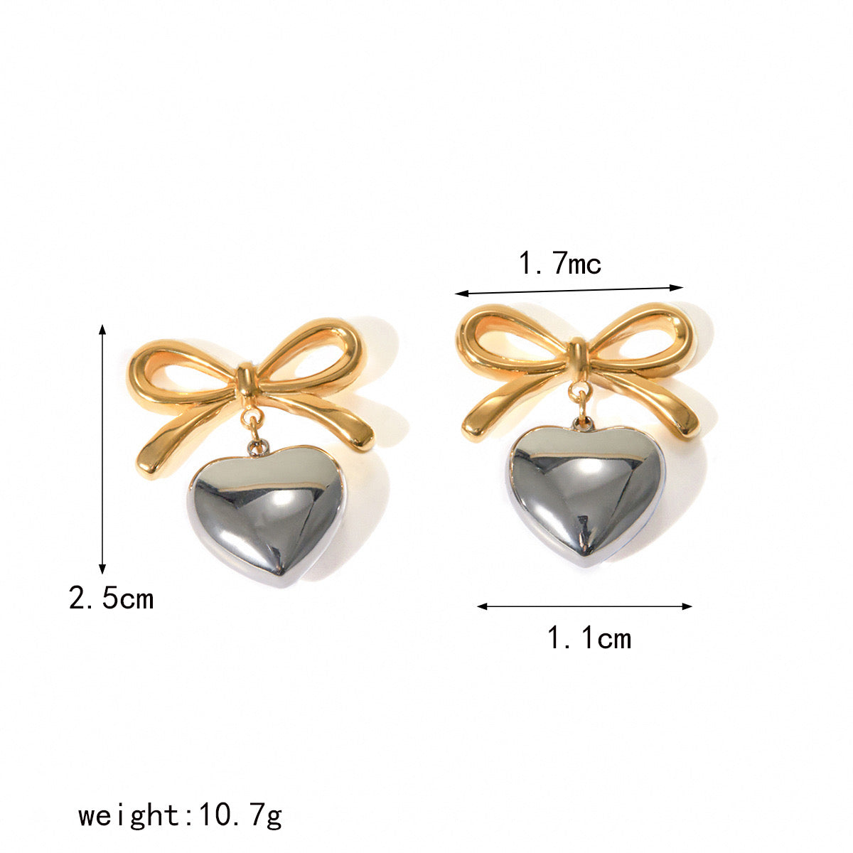 Heart Bow Earrings