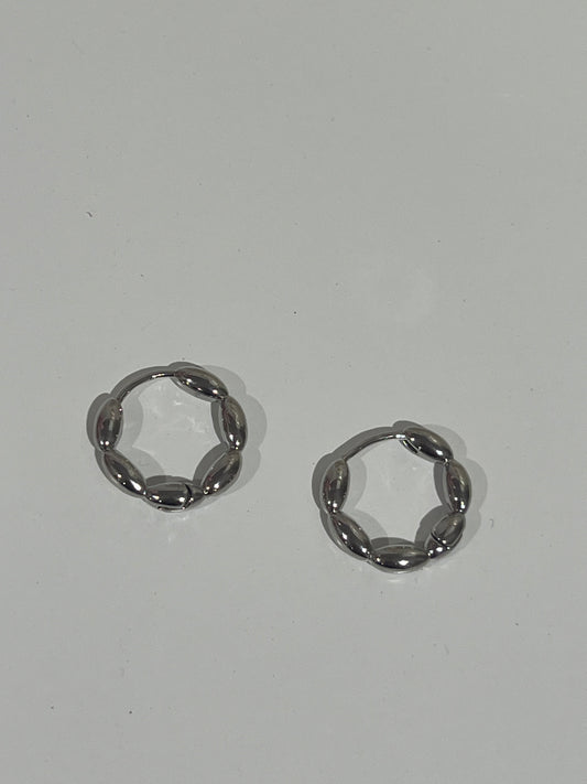 Bubble silver hoop