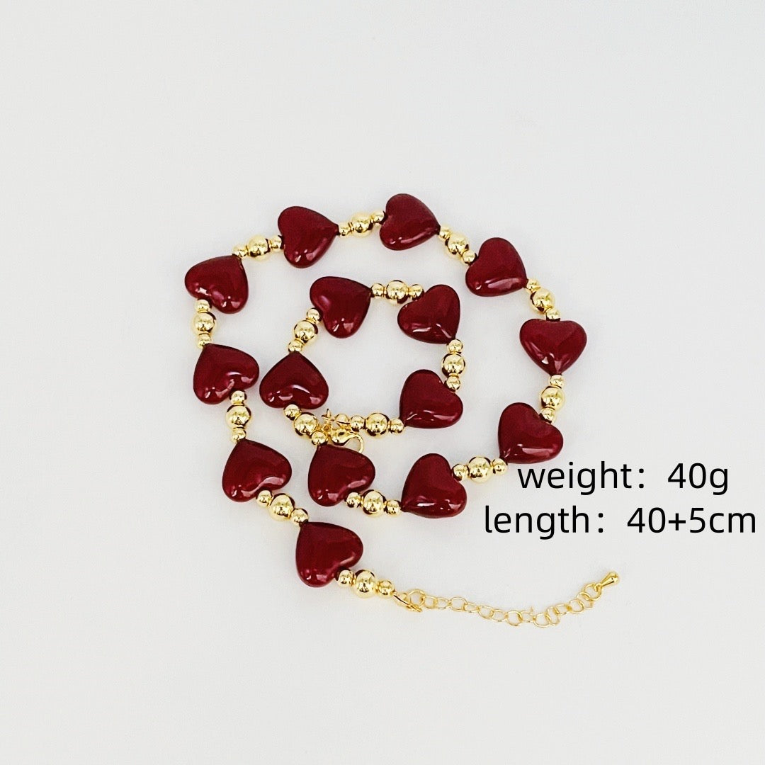 Wine Heart Necklace