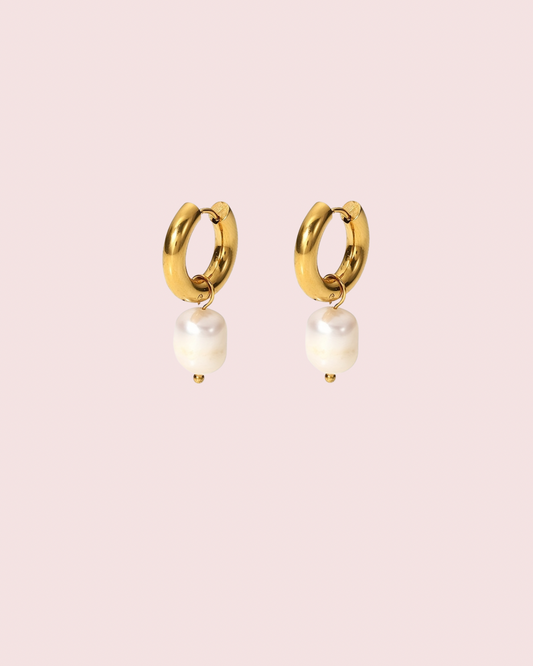 Classic pearl hoops