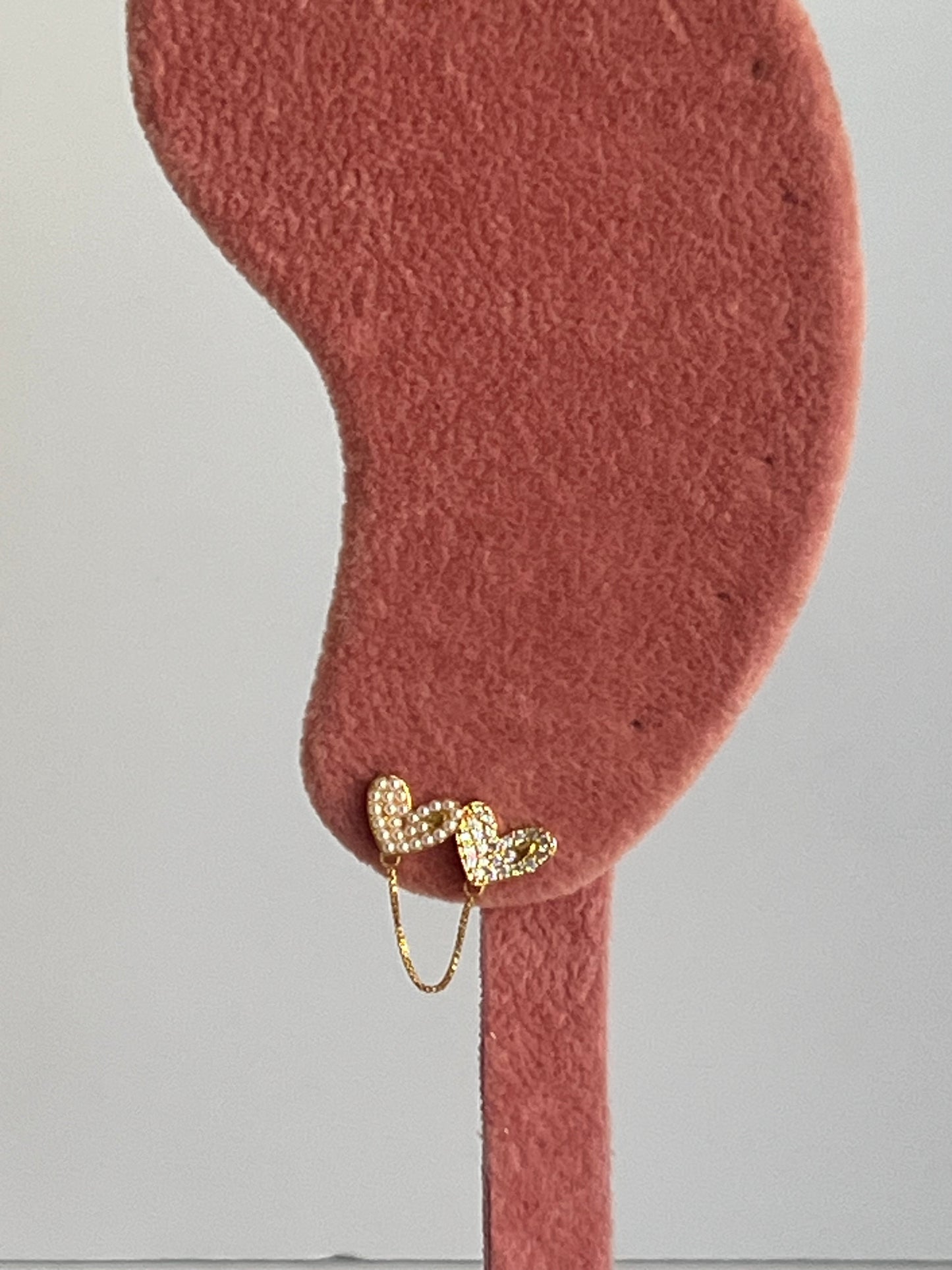 Double Heart Gold Dipped Earring