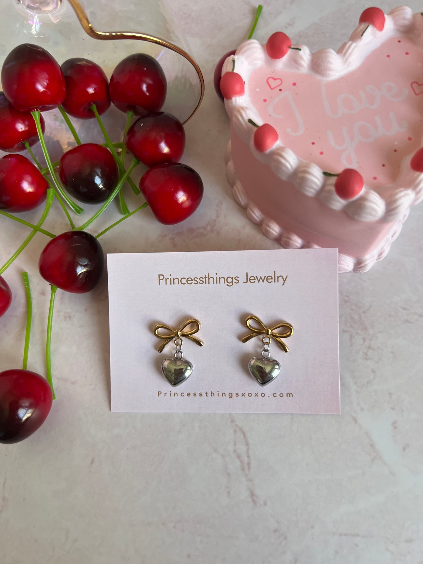 Heart Bow Earrings