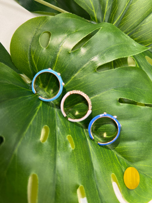 Ring Set of 3 Blue
